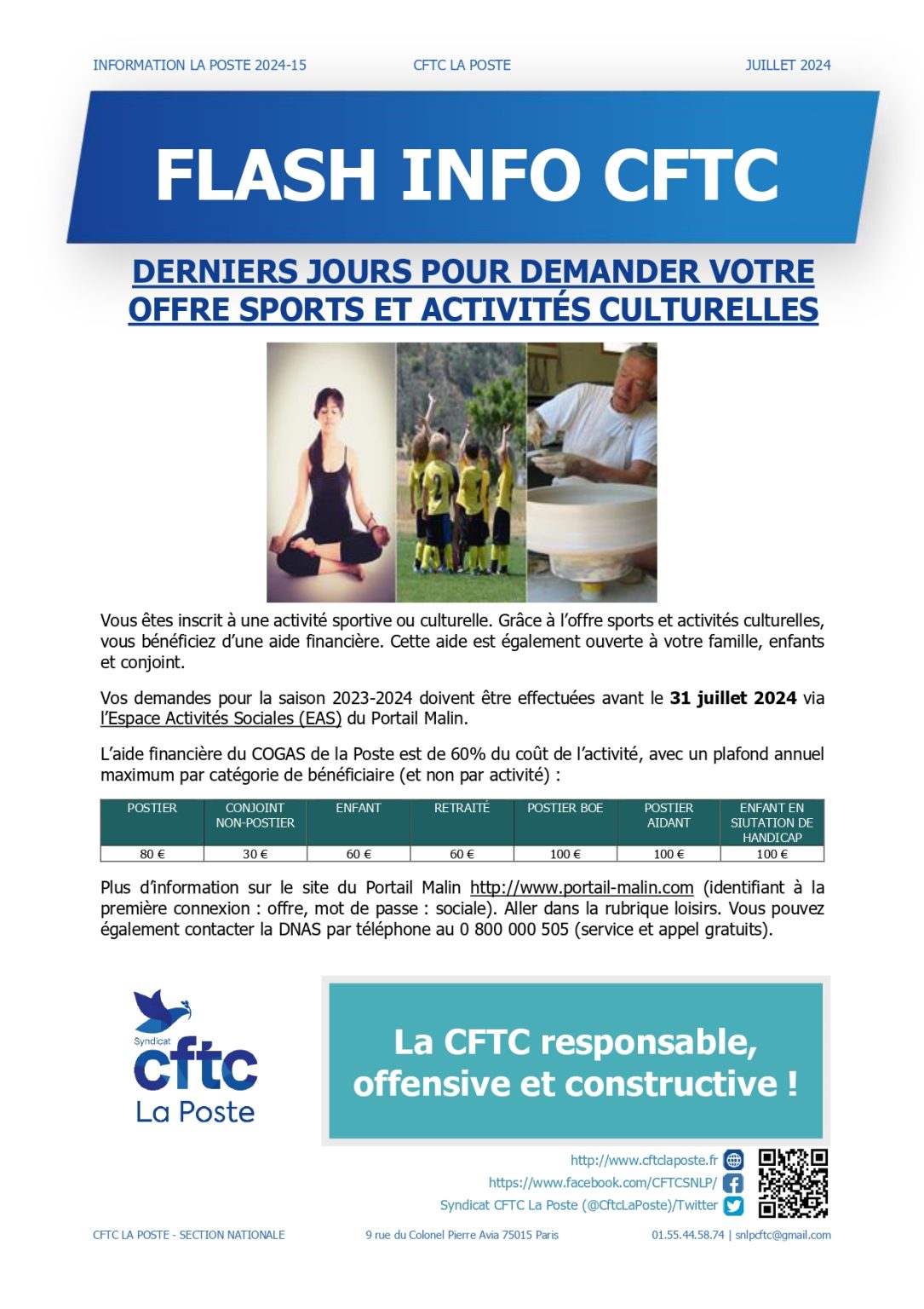 Derniers Jours Pour Demander Votre Offre Sports Et Activit S